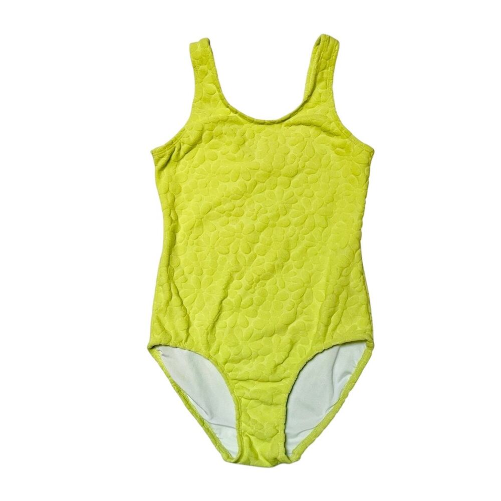 Old Navy Scoop Neck Textured Floral One Piece Swim Suit Size 8